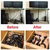 Cable Management Bundle, including 30 pack of Black Cable Ties (1/2" x 8") and 10 pack of Round Black 3M Adhesive Cable Clips view 4