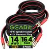 GEARit 14 AWG Speaker Cable Wire with Banana Plugs (2 Pack, 16.4 Feet - 5 Meter) 14Ga Gauge Banana Wire for Bi-Wire Bi-Amp HiFi Surround Sound - 99.9% OFC Copper, Gold Plated Tips - Black, 16.4 Ft view 1