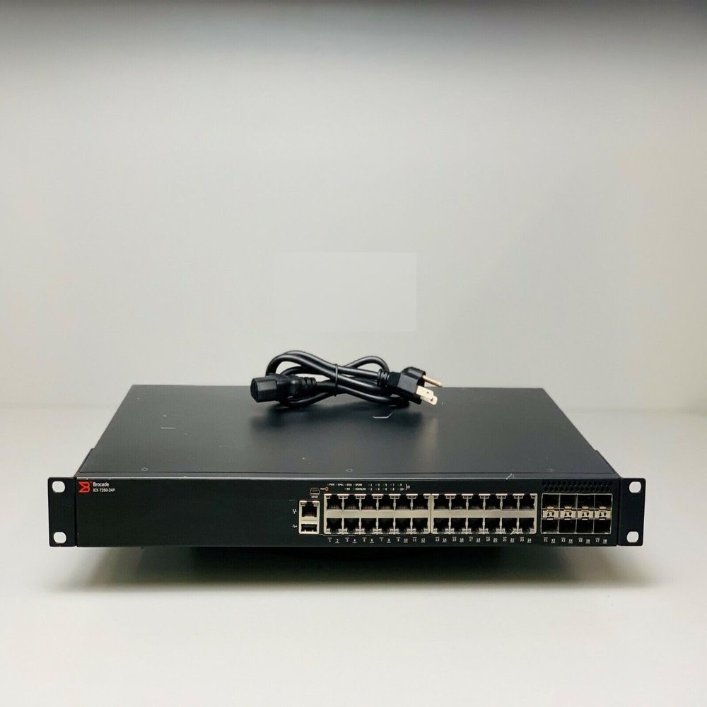 Brocade ICX7250-24P-2X10G 24-Port 1GbE 370W PoE+ 8P SFP Switch (Renewed)