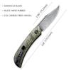CIVIVI Appalachian Drifter Slip Joint Folding Knife, Non-Locking Pocket Knife with 2.96 inch Black Hand Rubbed Damascus Blade, Good for Camping Hunting EDC C2015DS-3 view 2