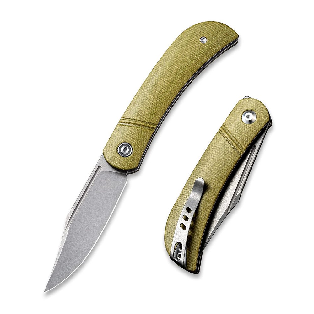 CIVIVI Appalachian Drifter Slip Joint Folding Knife, Non-Locking Pocket Knife with 2.96 inch S35VN Clip Point Blade and Micarta Handle,Good for Camping Hunting EDC C2015B