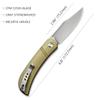CIVIVI Appalachian Drifter Slip Joint Folding Knife, Non-Locking Pocket Knife with 2.96 inch S35VN Clip Point Blade and Micarta Handle,Good for Camping Hunting EDC C2015B view 2