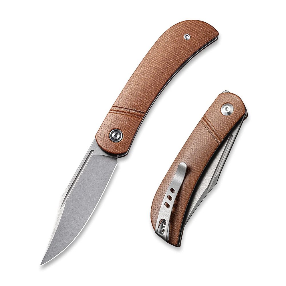 CIVIVI Appalachian Drifter Slip Joint Folding Knife, Non-Locking Pocket Knife with 2.96 inch S35VN Clip Point Blade and Micarta Handle,Good for Camping Hunting EDC C2015A