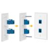 HuaHengHT Ethernet Wall Plate Outlet 4 Packs 2 cat6 Port RJ45 Network Female to Female Keystone Wall Inline Coupler Jack Plates Blue view 4