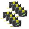 GREENCYCLE Extra Strength Adhesive Black on Yellow Label Tape Compatible for TZE-S631 TZeS631 AZE631 0.47 Inch 12mm for PT-E550W PT2430PC 1890C PT-D210 300BT PT-1010 PTH100 D200-8 Pack view 1