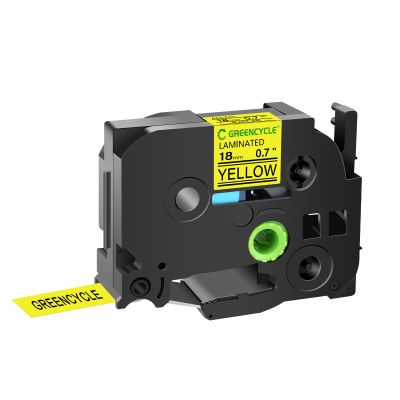 GREENCYCLE 50 Pack Compatible for TZe-641 TZe641 TZ641 TZ-641 AZE Tape 18mm 0.7 Inch 3/4" Black on Yellow Laminated Label Tape for PTD400, PTD400AD, PTD450, PTD600, PTP700, PTP710BT