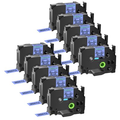 GREENCYCLE 10 Pack Compatible for TZe-541 TZe541 TZ541 TZ-541 AZE Tape 18mm 0.7 Inch 3/4" Black on Blue Laminated Label Tape for PTD400, PTD400AD, PTD450, PTD600, PTP700, PTP710BT