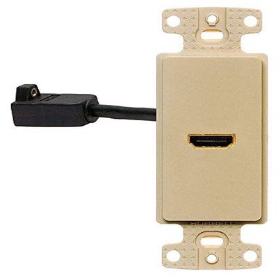 Hubbell Kellems Ivory Video Wall Plate and Jack, Plastic, Number of Gangs: 1 - NS801I