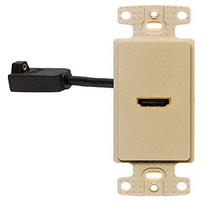 Hubbell Kellems Ivory Video Wall Plate and Jack, Plastic, Number of Gangs: 1 - NS801I