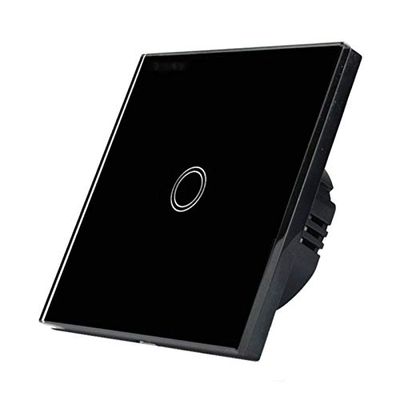 General-Purpose Regulated Switching Power Supply Luxury Wall Touch Sensor Switch Light Switch EU UK 86 Switch Crystal Glass Panel 1Gang 1Way Electrical Switches (Color : Black)