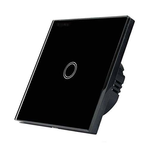 General-Purpose Regulated Switching Power Supply Luxury Wall Touch Sensor Switch Light Switch EU UK 86 Switch Crystal Glass Panel 1Gang 1Way Electrical Switches (Color : Black)
