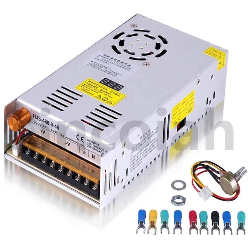 480W Switching Power Supply AC 110/220V to DC 0-24V/0-36V/0-48V Adjustable Voltage Digital Display SMPS for LED Light Strip (Input Voltage : 110/220V15%, Output Voltage : 0 5V 60A)