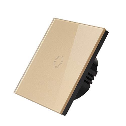 General-Purpose Regulated Switching Power Supply Luxury Wall Touch Sensor Switch Light Switch EU UK 86 Switch Crystal Glass Panel 1Gang 1Way Electrical Switches (Color : Gold)