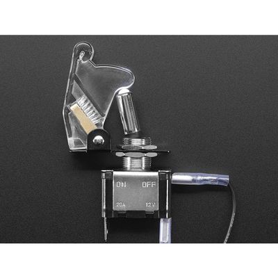 Adafruit Industries Illuminated Toggle Switch with Cover - White/Clear