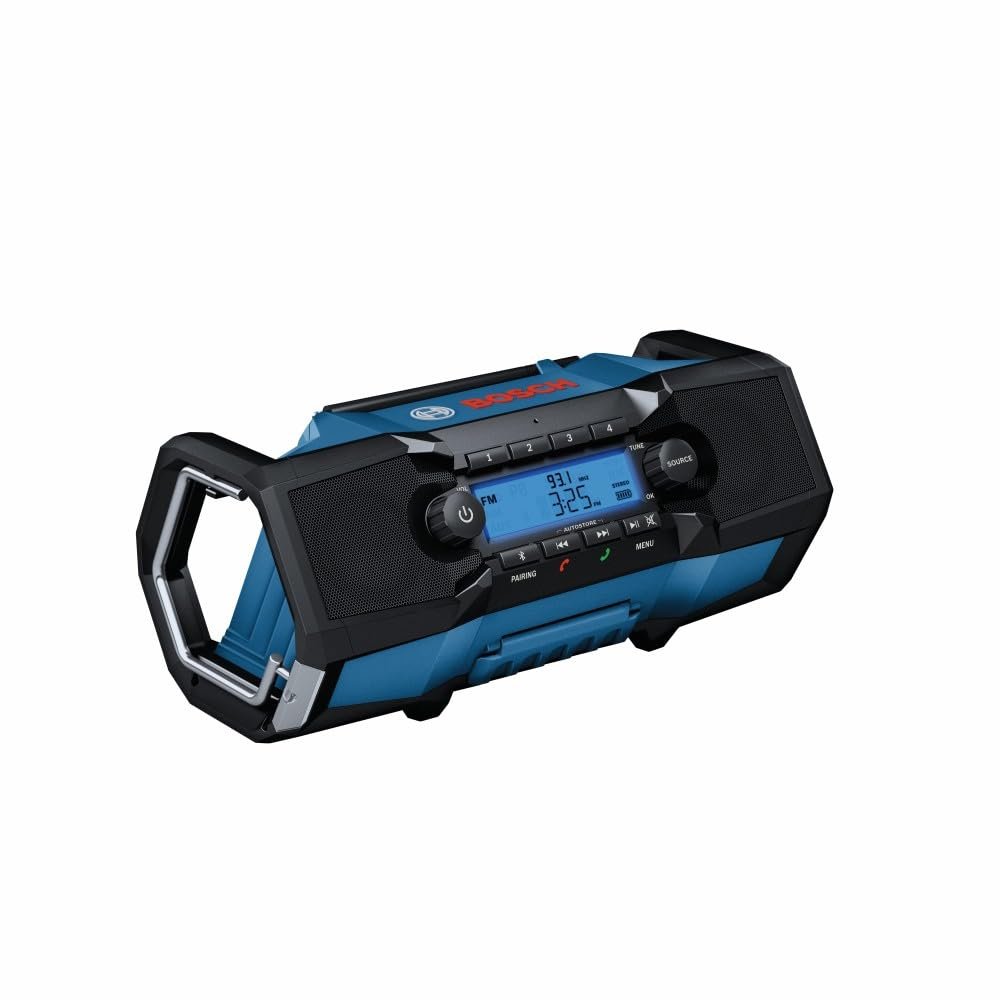 BOSCH GPB18V-2CN 18V Cordless Jobsite Radio with Bluetooth 5.0 - Portable, Durable, Enhanced Bass, USB Charging, AUX Input (Battery Not Included)