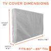 Outdoor TV Cover 80-85 inch - with Zipper, Weatherproof, Waterproof 360 Degrees Protection, Soft Non Scratch Interior - Gray view 2