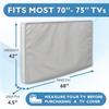 Outdoor TV Cover 70-75 inch - WITH FRONT FLAP - Weatherproof, Waterproof protection, Soft Interior, With Bottom cover - Gray view 2