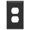 Century Matte Black 2-Gang Stamped Steel Duplex Wall Plate view 1