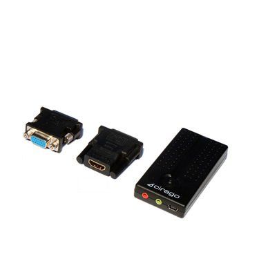 Adapter44; USB to HDMI-DVI-VGA44; Black