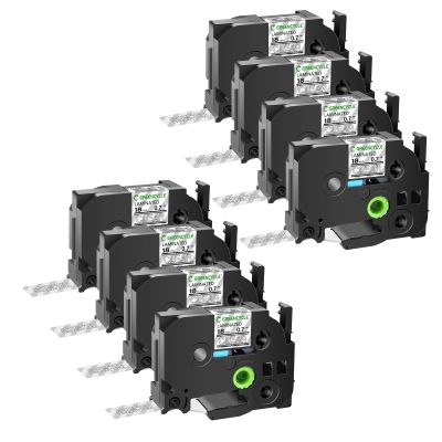 GREENCYCLE 8 Pack Compatible for Brother P Touch TZe-145 AZE 145 TZ145 3/4" 18mm 0.7 inch Laminated White on Clear TZ TZe Label Tapes Used in PTD400, PTD400AD, PTD450, PTD600, PTP700, PTP710BT