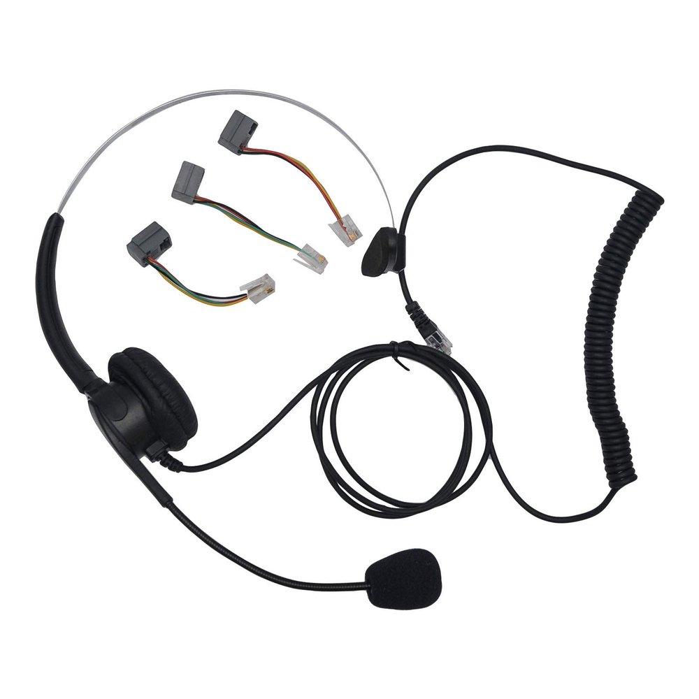 Corded Telephone Headset RJ11, Call Center with Noise Cancelling Mic for Customer Service, Adjustable Metal Headband Head-Mounted Ear Headset