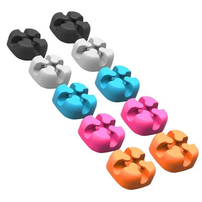 Hemobllo 10pcs Self-Adhesive Cable Organizer Clips Silicone Cable Holders for Desktop Cord Management and Convenient