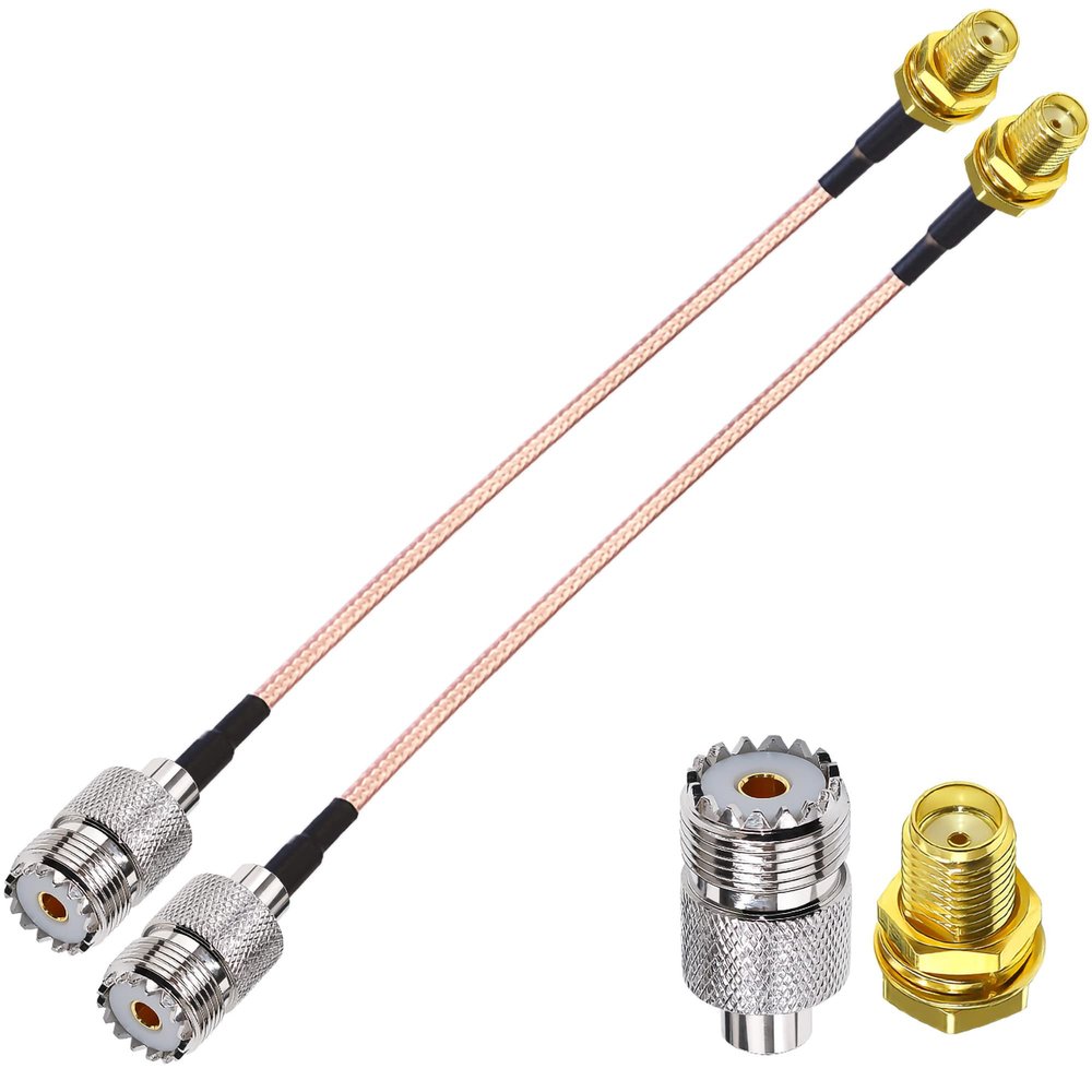 2PCS RG316 SMA to PL259 SO239 Coax Cable, SMA Female to UHF Female Coaxial Cable 6inch(15cm) CB Radio Pigtail Jumper Extension Cable for GPS, Antenna