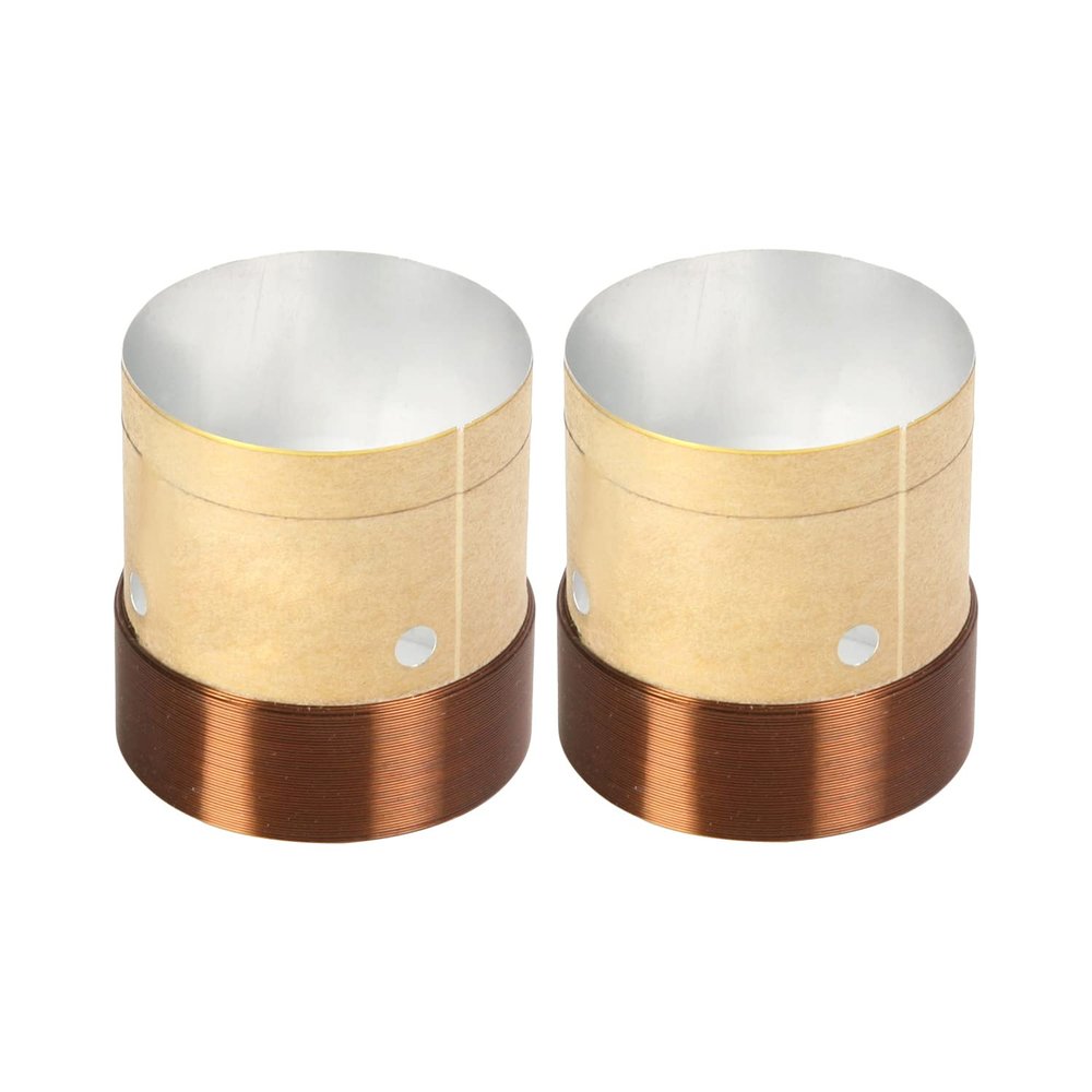 Heyiarbeit Woofer Voice Coil Speaker Coil Reel Replacement Audio Bass Speaker Core White Aluminum 4 Layers Round Copper Wire with Vent 35.5mm / 1.40" for Speaker Repair 2Pcs