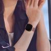 Amzpas Bands Compatible with Fitbit Versa 3 Fitbit Sense, Breathable Stainless Steel Loop Mesh Magnetic Adjustable Wristband for Fitbit Versa 3 / Sense for Women and Men(Rose Pink,Small) view 3