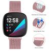 Amzpas Bands Compatible with Fitbit Versa 3 Fitbit Sense, Breathable Stainless Steel Loop Mesh Magnetic Adjustable Wristband for Fitbit Versa 3 / Sense for Women and Men(Rose Pink,Small) view 4
