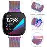 Amzpas Bands Compatible with Fitbit Versa 3 Fitbit Sense, Breathable Stainless Steel Loop Mesh Magnetic Adjustable Wristband for Fitbit Versa 3 / Sense for Women and Men(Colorful,Small) view 4