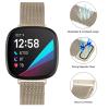 Amzpas Bands Compatible with Fitbit Versa 3 Fitbit Sense, Breathable Stainless Steel Loop Mesh Magnetic Adjustable Wristband for Fitbit Versa 3 / Sense for Women and Men(Champagne,Large) view 4