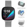 Amzpas Bands Compatible with Fitbit Versa 3 Fitbit Sense, Breathable Stainless Steel Loop Mesh Magnetic Adjustable Wristband for Fitbit Versa 3 / Sense for Women and Men(.Silver,Small) view 4
