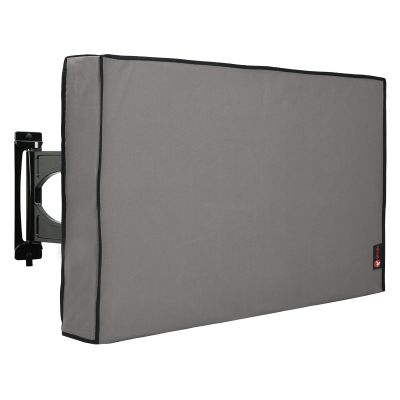 iBirdie Outdoor TV Cover 60 to 65 inch Weatherproof, Cover Size 58''L x 37''H, Waterproof for Outside Flat Screen 60 to 65 inch TV, Grey, 600D Thick Fabric Screen Protector with Bottom
