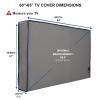 iBirdie Outdoor TV Cover 60 to 65 inch Weatherproof, Cover Size 58''L x 37''H, Waterproof for Outside Flat Screen 60 to 65 inch TV, Grey, 600D Thick Fabric Screen Protector with Bottom view 2