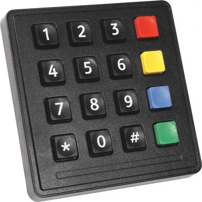 Storm Interface 3-25/32" x 15/32" x 3-25/32" USB Illuminated Keypad Industrial Black Keypad; Keys: 16-720 BLK 16 KEY