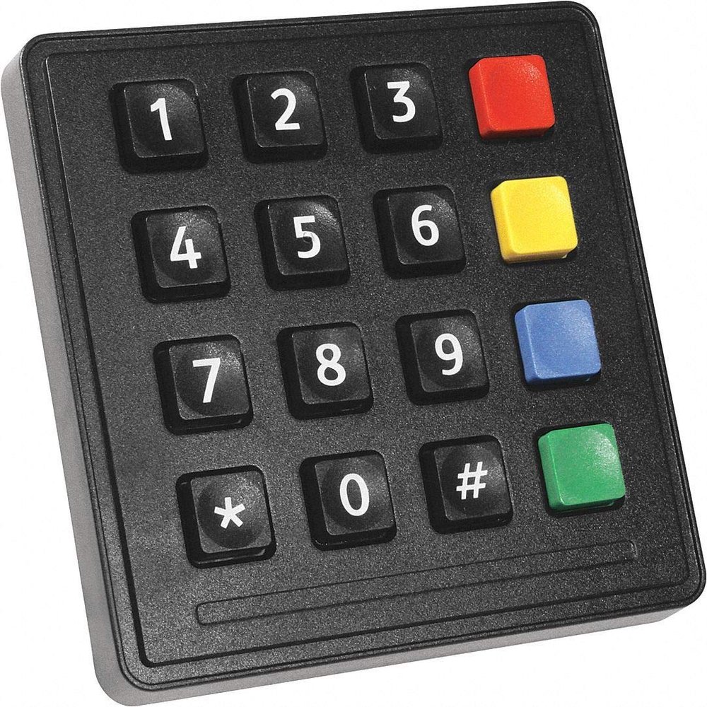 Storm Interface 3-25/32" x 15/32" x 3-25/32" USB Illuminated Keypad Industrial Black Keypad; Keys: 16-720 BLK 16 KEY