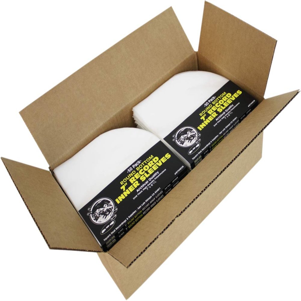 (2,000) 7 Round Bottom Vinyl Record Inner Sleeves - 2mil Thick - Archival Quality - #07IH02R