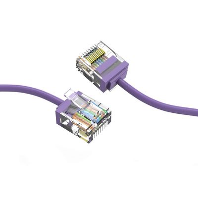 Beszin Cat6A UTP Super Slim Ethernet Network Cable 32AWG 550MHz, Patch Cable, 10Gigabit High Speed LAN Ethernet Cable (1Ft, Purple, 1-Piece)