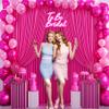10x10 Fuchsia Backdrop Curtain for Parties Birthday Party Wrinkle Free Hot Pink Photo Curtains Backdrop Drapes Fabric Decoration for Wedding 5ft x 10ft,2 Panels view 3