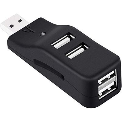 4 Port USB Hub, USB 2.0 Data Hub Splitter Small Portable, for PC, Laptop, Notebook PC, XPS, and More