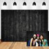 OERJU 12x10ft Old Dark Wood Texture Wall Photography Backdrop Vintage Retro Black Wooden Board Floor Scary Theme Party Background Kids Adult Artistic Portrait Photo Shooting Vinyl Studio Props view 1