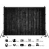 OERJU 12x10ft Old Dark Wood Texture Wall Photography Backdrop Vintage Retro Black Wooden Board Floor Scary Theme Party Background Kids Adult Artistic Portrait Photo Shooting Vinyl Studio Props view 2