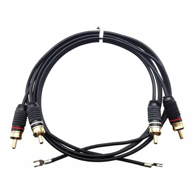 American Recorder Turntable Cable with Ground Terminal RCA to RCA, 1 Meter (3.3 feet)