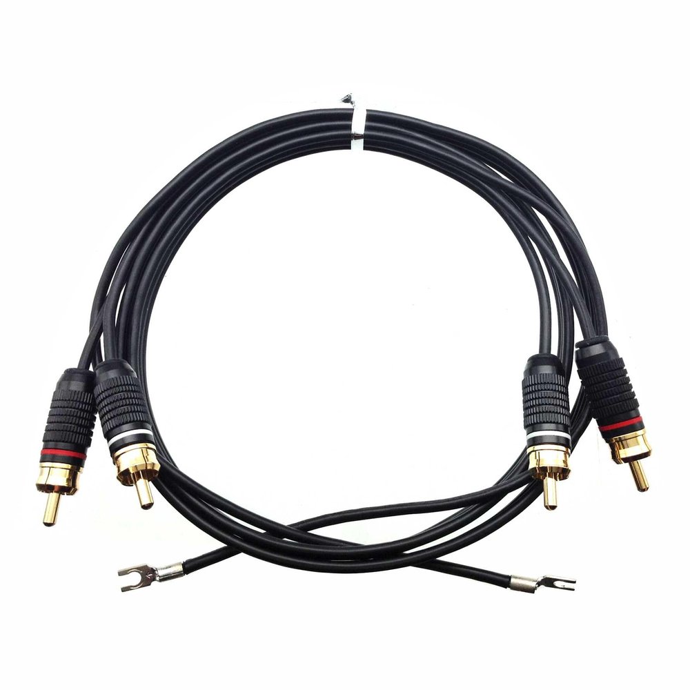 American Recorder Turntable Cable with Ground Terminal RCA to RCA, 1 Meter (3.3 feet)