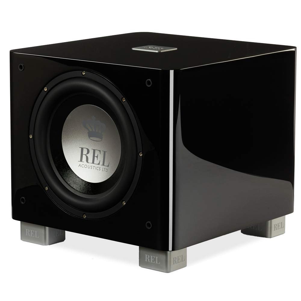 REL T/9x 10-Inch Powered Subwoofer  Sealed Design with Class AB Amplifier, RCA Inputs, and Deep Bass for HiFi Stereo Systems, Home Theater, and Surround Sound  High Gloss Black Finish