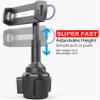 APPS2Car Solid Cup Holder Tablet Mount for Car, Adjustable Height iPad Car Mount for Truck Low Profile Road Trip Essentials Compatible with 4.7-13" iPad Pro Air Mini, Fire, iPhone, Cell Phone - Black view 3