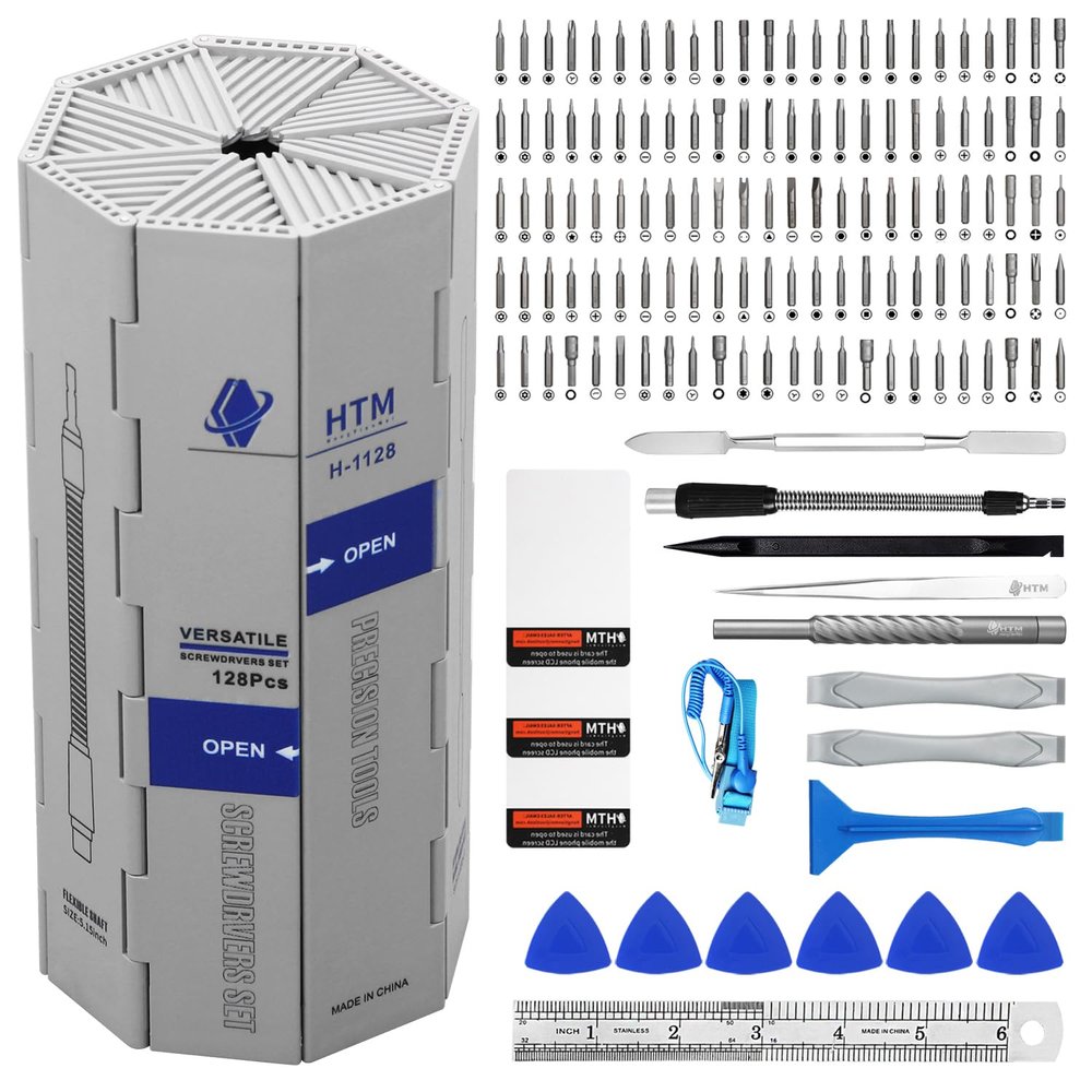HengTianMei 142 in 1 Precision Screwdriver Set Professional Magnetic Repair Tool Kit for Computer, Laptop, Xbox, Macbook, Game Console (H1128)