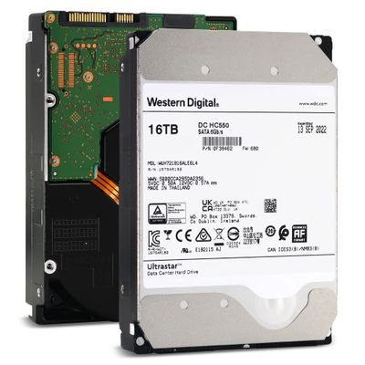 Western Digital Ultrastar DC HC550 WUH721816ALE6L4 0F38462 16TB 7.2K RPM SATA 6Gb/s 512e 512MB 3.5" SE HDD
