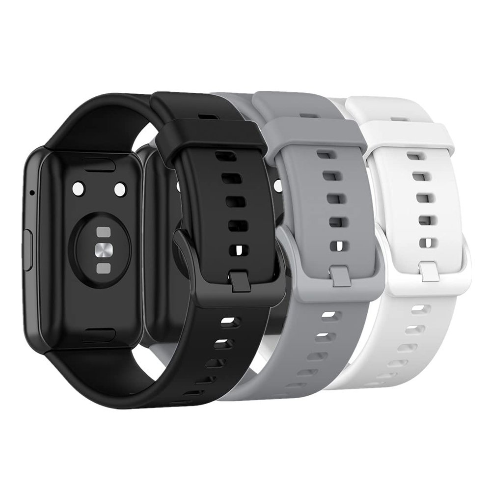 Huwokxix Watch Strap compatible with Huawei Watch Fit,Adjustable Silicone Sports Strap Replacement Band for Huawei Watch Fit Smart Watch